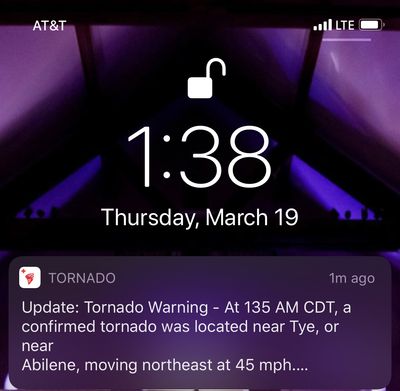 Tornado warning