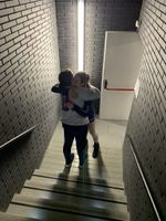 Tayler and Andie meeting after volleyball match in Spain