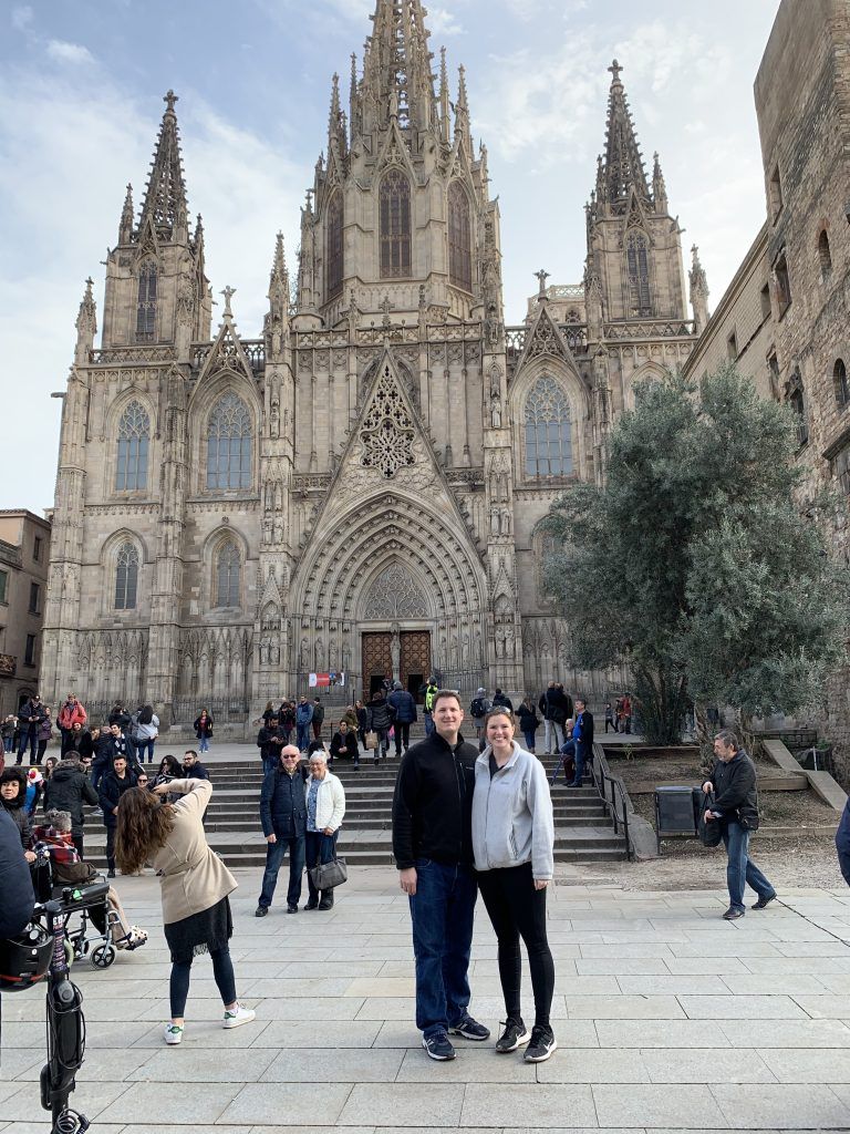 Selfie at the Cathedral of the Holy Cross and Saint Eulalia
