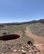 A view down the walking path around Pecos
