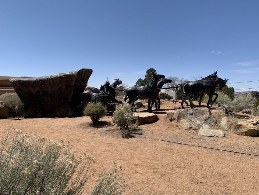 Stage coach statue in Santa Fe